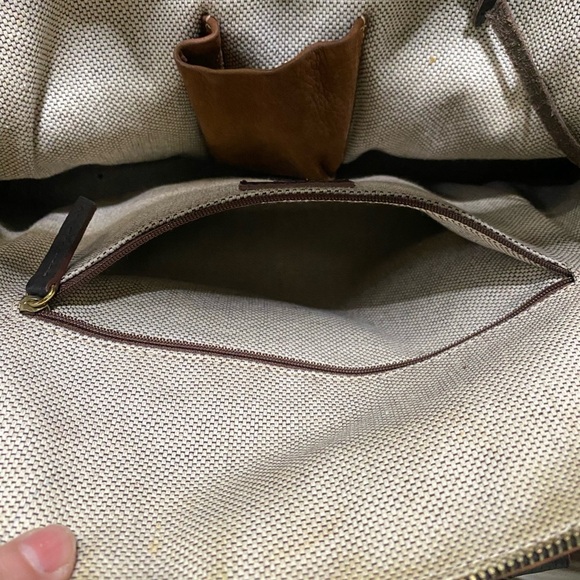 Dooney & Bourke Brown Nubuck and Pebbled Leather Domed Satchel Bag. - Picture 12 of 14